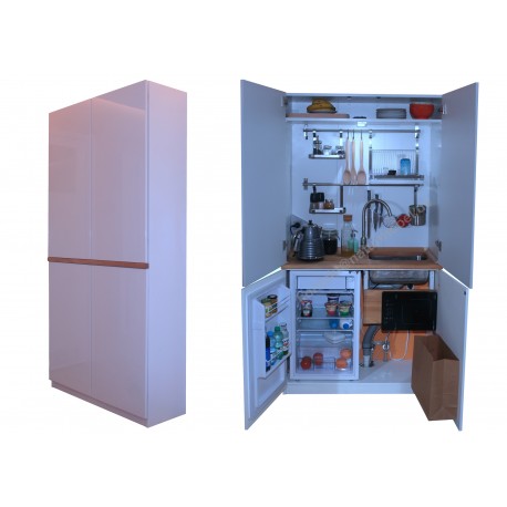 Mini mała miniaturowa kuchnia pokojowa w szafie dla małych mieszkań i pokoi (200 * 100 * 37cm )